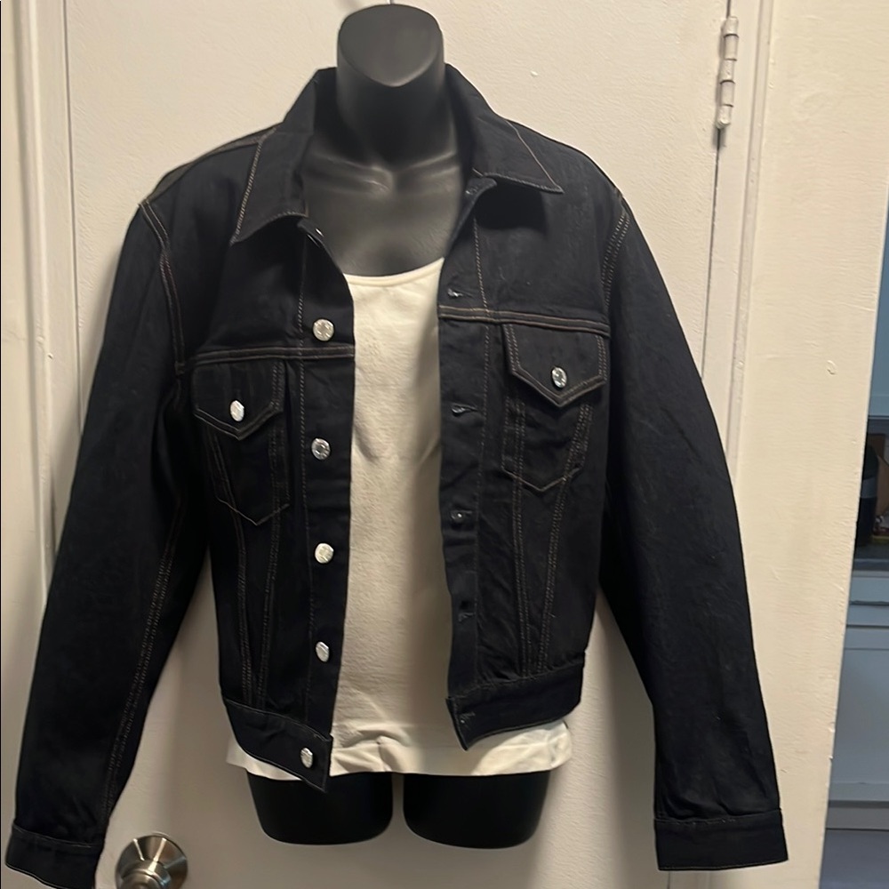 Helmut Lang Dark Denim Crop Jacket